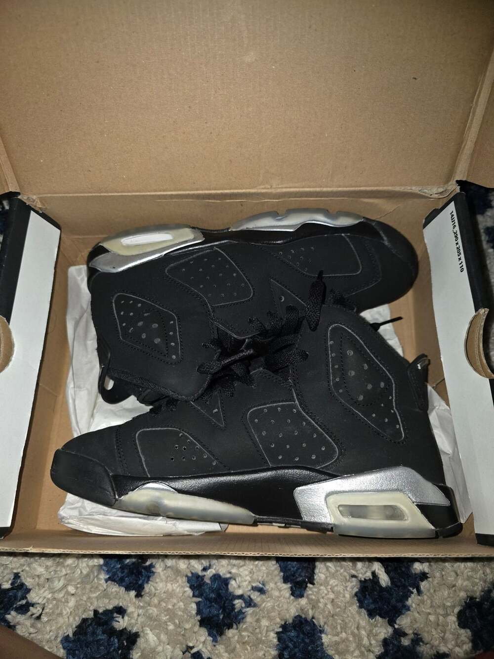 Nike Air Jordan 6 Retro Metallic Silver Black